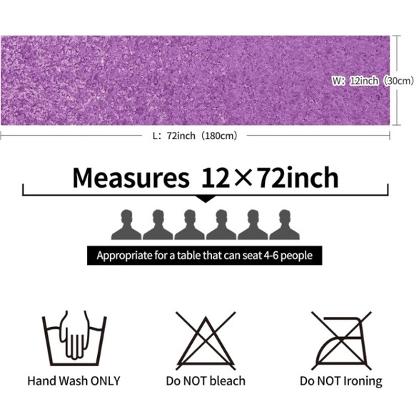 Lavender Medium Purple Sequin Mesh Table Runner Centerpiece Decor Wedding Party - Picture 5 of 6